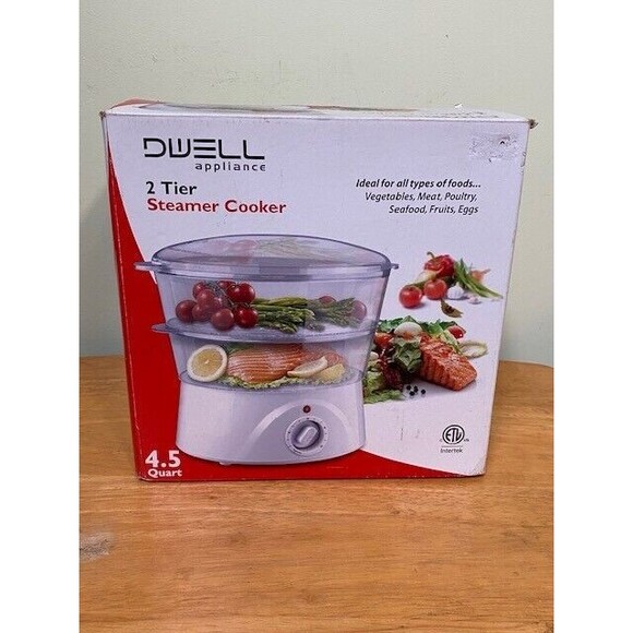 Dwell Appliance 2 Tier Steamer/Cooker 4.5 Quart Dishwasher Safe New Open Box - Picture 3 of 8
